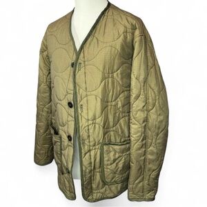Common Market Olive Quilted Military Liner Jacket Large